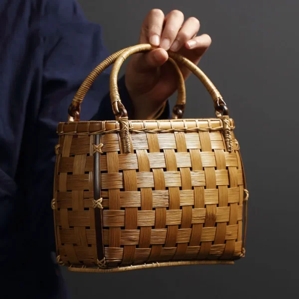 Luxury Designer Handbags Hand Woven Bamboo Women's Handbag Trend Summer Beach Bags Fashion Mini Female Tote Tea Set Storage Bags