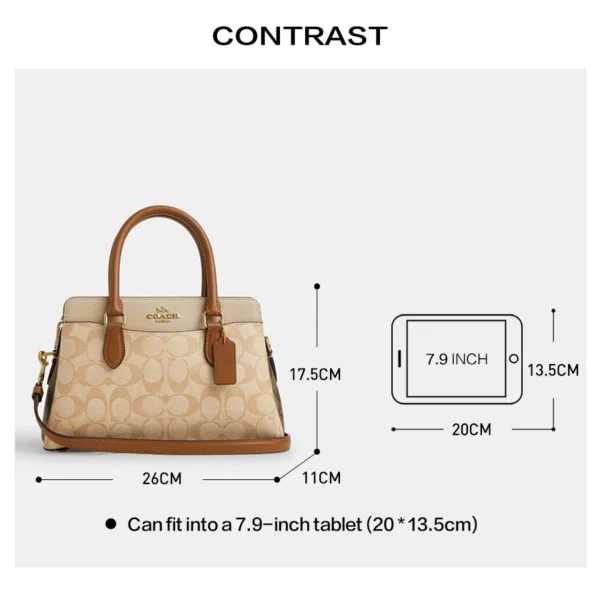 Coach Mini Darcie Carryall Bag Leather Tote Bag Top Handle Satchel Bags For Women,CS553 IMWQ4