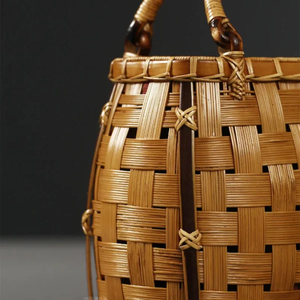 Luxury Designer Handbags Hand Woven Bamboo Women's Handbag Trend Summer Beach Bags Fashion Mini Female Tote Tea Set Storage Bags